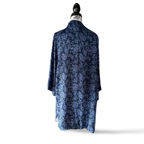 Tahari Blue Floral Kimono Duster Jacket L-XL - Picture 6 of 6